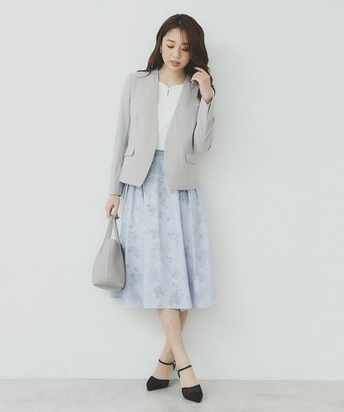 index / インデックス ノーカラージャケット | ストレッチノーカラージャケット/セットアップ対応可【洗える/イージーアイロン/抗ピル】 | 詳細2