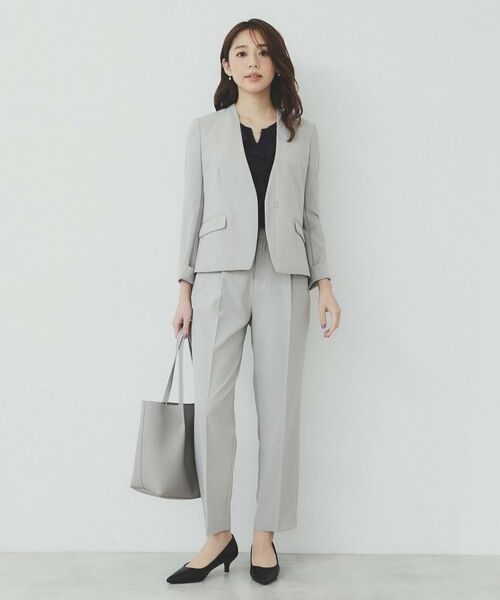 index / インデックス ノーカラージャケット | ストレッチノーカラージャケット/セットアップ対応可【洗える/イージーアイロン/抗ピル】 | 詳細3