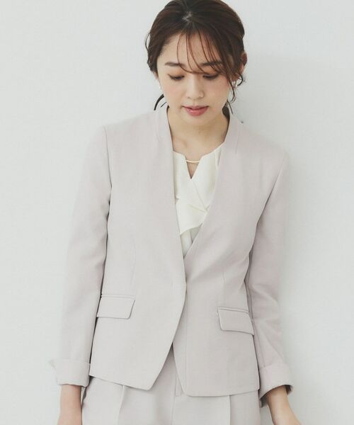 index / インデックス ノーカラージャケット | ストレッチノーカラージャケット/セットアップ対応可【洗える/イージーアイロン/抗ピル】 | 詳細5