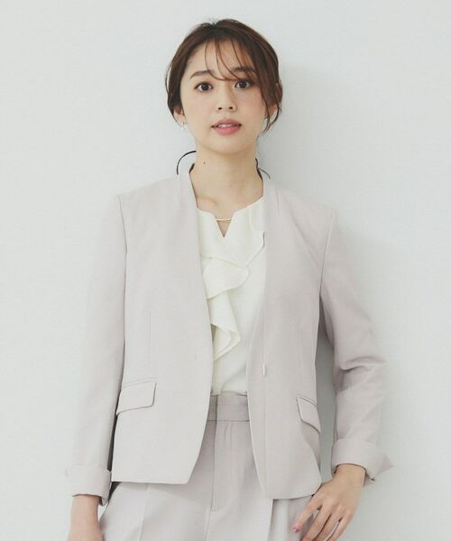 index / インデックス ノーカラージャケット | ストレッチノーカラージャケット/セットアップ対応可【洗える/イージーアイロン/抗ピル】 | 詳細6