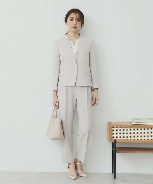 index / インデックス ノーカラージャケット | ストレッチノーカラージャケット/セットアップ対応可【洗える/イージーアイロン/抗ピル】 | 詳細7