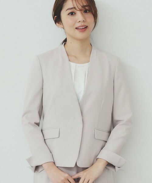 index / インデックス ノーカラージャケット | ストレッチノーカラージャケット/セットアップ対応可【洗える/イージーアイロン/抗ピル】 | 詳細8