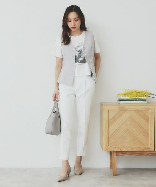 index / インデックス ベスト | 麻混ラメツイードペプラムジレ/セットアップ対応【洗濯機洗い可】 | 詳細14