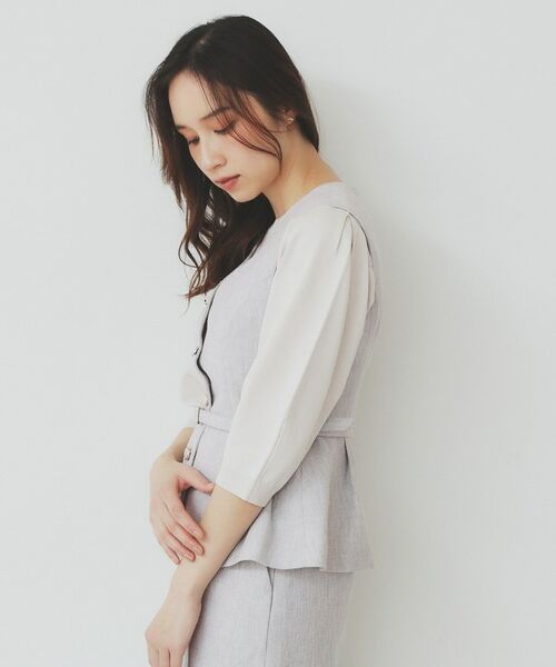 index / インデックス ベスト | 麻混ラメツイードペプラムジレ/セットアップ対応【洗濯機洗い可】 | 詳細18