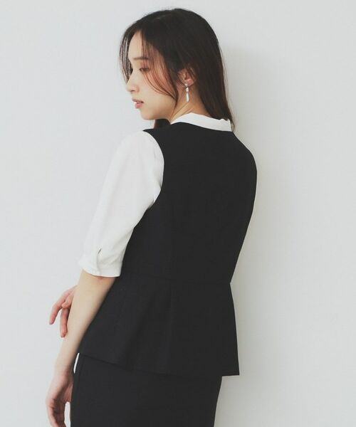 index / インデックス ベスト | 麻混ラメツイードペプラムジレ/セットアップ対応【洗濯機洗い可】 | 詳細2