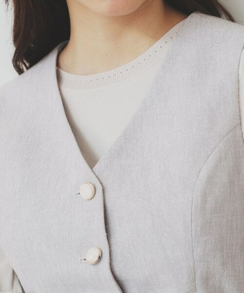 index / インデックス ベスト | 麻混ラメツイードペプラムジレ/セットアップ対応【洗濯機洗い可】 | 詳細20