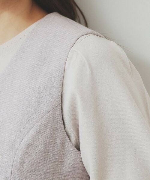index / インデックス ベスト | 麻混ラメツイードペプラムジレ/セットアップ対応【洗濯機洗い可】 | 詳細21