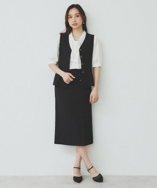 index / インデックス ベスト | 麻混ラメツイードペプラムジレ/セットアップ対応【洗濯機洗い可】 | 詳細5