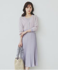 index / インデックス セットアップ | 《ツインセット》カーディガン×バイカラーニットワンピース【洗濯機洗い可/抗ピル】