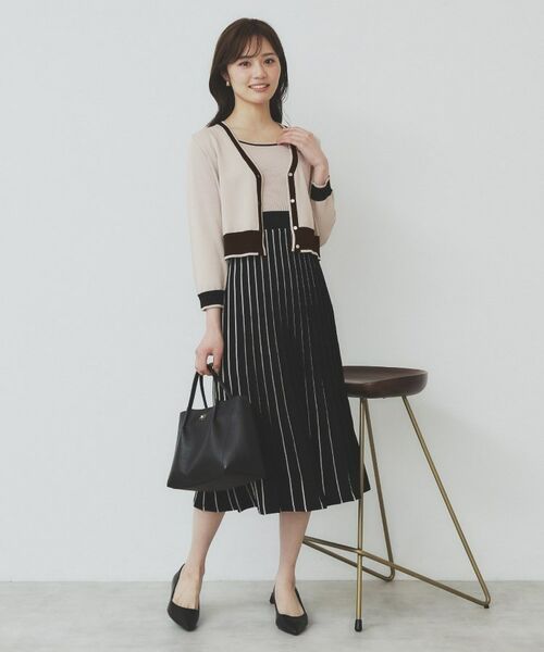 index / インデックス セットアップ | 《ツインセット》カーディガン×バイカラーニットワンピース【洗濯機洗い可/抗ピル】 | 詳細13