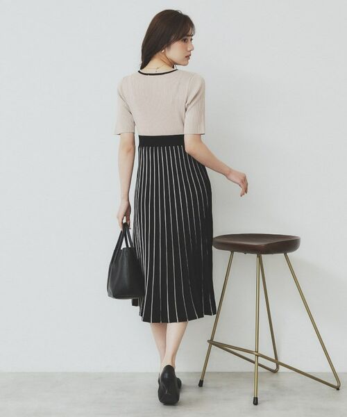 index / インデックス セットアップ | 《ツインセット》カーディガン×バイカラーニットワンピース【洗濯機洗い可/抗ピル】 | 詳細16