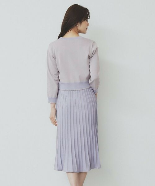 index / インデックス セットアップ | 《ツインセット》カーディガン×バイカラーニットワンピース【洗濯機洗い可/抗ピル】 | 詳細20