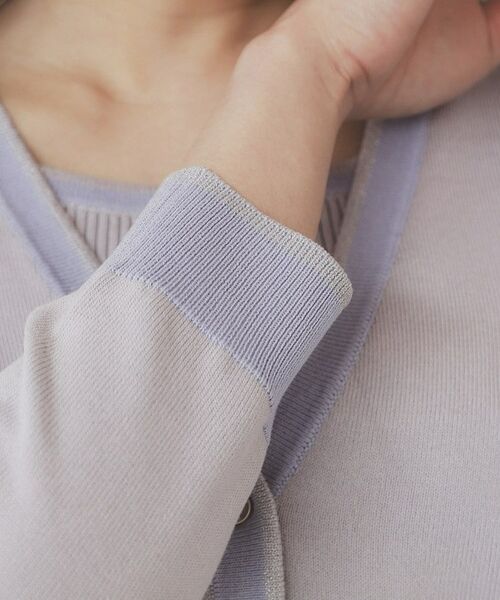 index / インデックス セットアップ | 《ツインセット》カーディガン×バイカラーニットワンピース【洗濯機洗い可/抗ピル】 | 詳細23