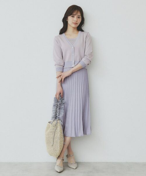 ワンピースとカーディガン セール】 《ツインセット》カーディガン×バイカラーニット