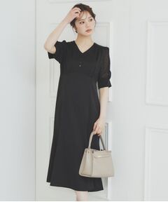 index / インデックス ミニ丈・ひざ丈ワンピース | マーメイドサテンワンピース【洗濯機洗い可/イージーアイロン】