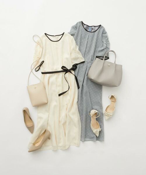 index / インデックス ミニ丈・ひざ丈ワンピース | フィット&フレアバイカラーワンピース【洗濯機洗い可/イージーアイロン】 | 詳細30