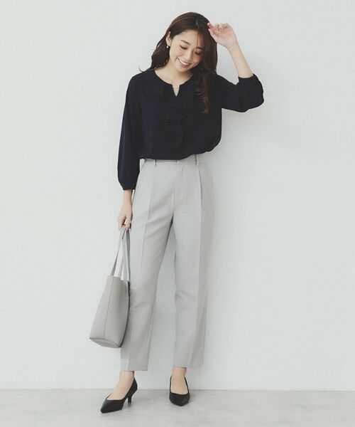 index / インデックス パンツ | ストレッチテーパードパンツ/セットアップ対応可【洗濯機洗い可/イージーアイロン/抗ピル】 | 詳細2