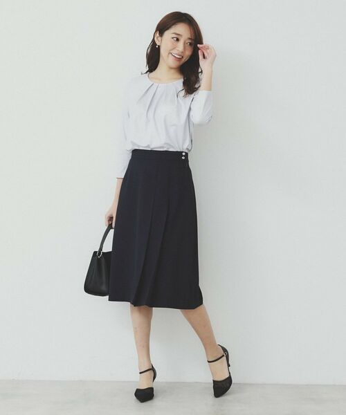 index / インデックス ミニ・ひざ丈スカート | Aラインフレアスカート/セットアップ対応可【洗濯機洗い可/イージーアイロン/抗ピル】 | 詳細12