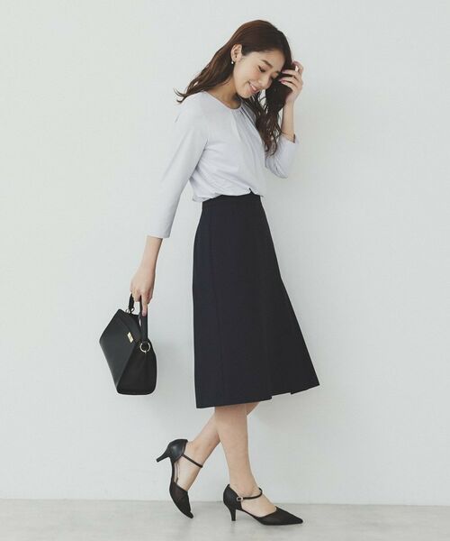 index / インデックス ミニ・ひざ丈スカート | Aラインフレアスカート/セットアップ対応可【洗濯機洗い可/イージーアイロン/抗ピル】 | 詳細13