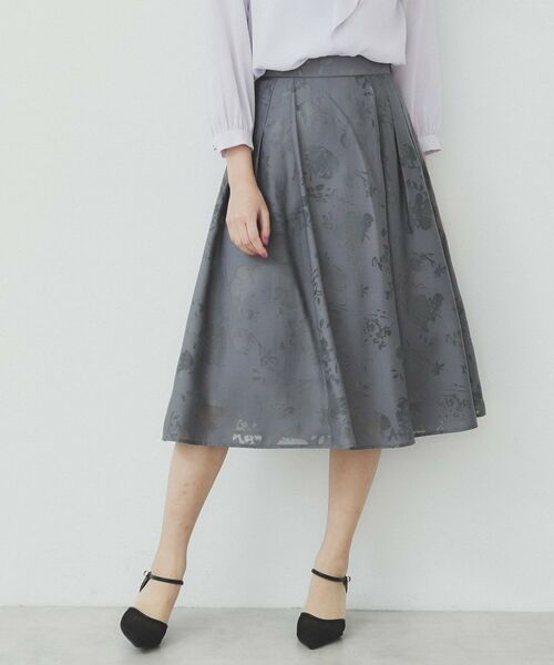 index / インデックス スカート | フラワータックフレアスカート【洗濯機洗い可】 | 詳細1