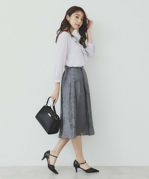 index / インデックス スカート | フラワータックフレアスカート【洗濯機洗い可】 | 詳細3