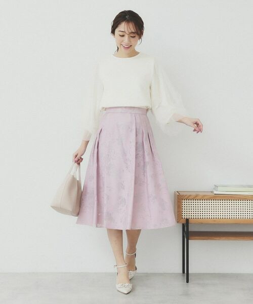 index / インデックス スカート | フラワータックフレアスカート【洗濯機洗い可】 | 詳細6