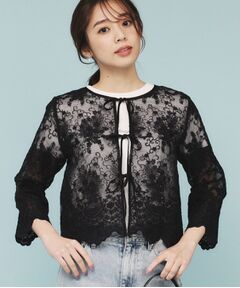 index / インデックス シャツ・ブラウス | 刺繍リボンシアーブラウス【洗濯機洗い可】