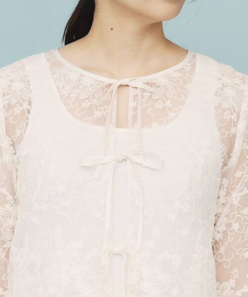 index / インデックス シャツ・ブラウス | 刺繍リボンシアーブラウス【洗濯機洗い可】 | 詳細12