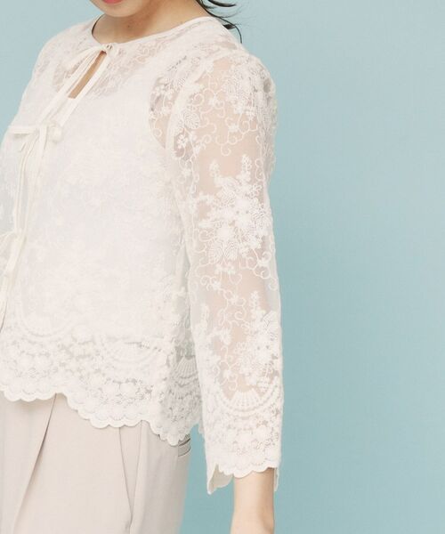 index / インデックス シャツ・ブラウス | 刺繍リボンシアーブラウス【洗濯機洗い可】 | 詳細13