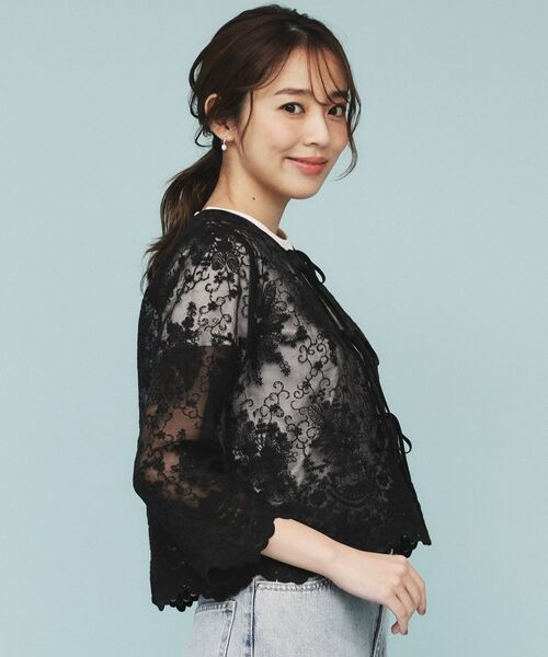 index / インデックス シャツ・ブラウス | 刺繍リボンシアーブラウス【洗濯機洗い可】 | 詳細5