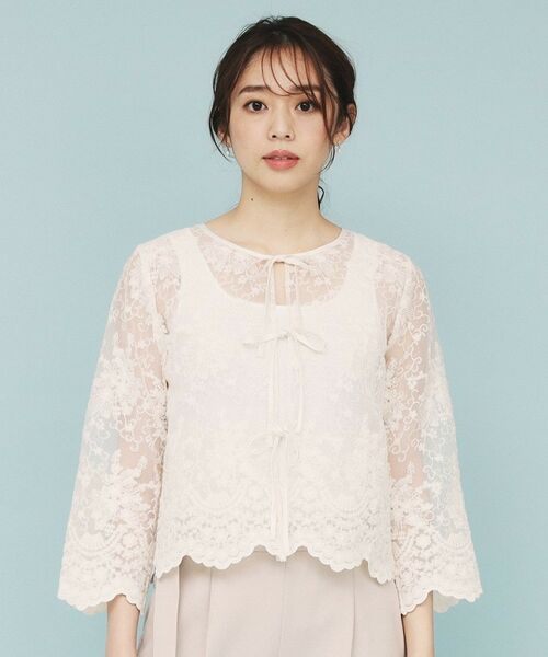 index / インデックス シャツ・ブラウス | 刺繍リボンシアーブラウス【洗濯機洗い可】 | 詳細9