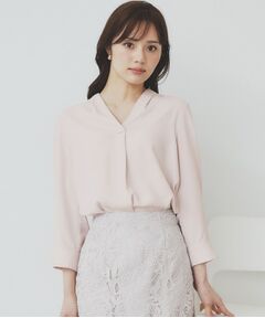 index / インデックス シャツ・ブラウス | Vネックパール調ブラウス【洗濯機洗い可/イージーアイロン】