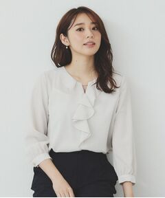 index / インデックス シャツ・ブラウス | フリルバーデザインブラウス【洗濯機洗い可/イージーアイロン/防シワ】
