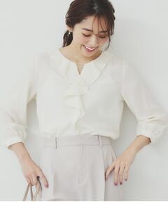 index / インデックス シャツ・ブラウス | フリルバーデザインブラウス【洗濯機洗い可/イージーアイロン/防シワ】