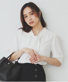 index / インデックス シャツ・ブラウス | ラッフルボウタイブラウス【洗濯機洗い可/イージーアイロン】