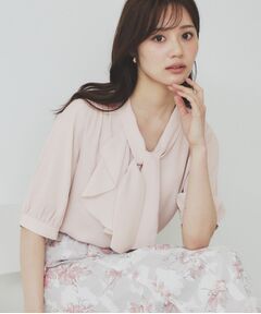 index / インデックス シャツ・ブラウス | ラッフルボウタイブラウス【洗濯機洗い可/イージーアイロン】