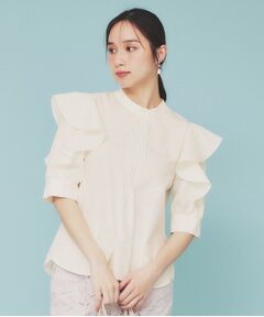 index / インデックス シャツ・ブラウス | ハイネックフリルブラウス【洗濯機洗い可/イージーアイロン】