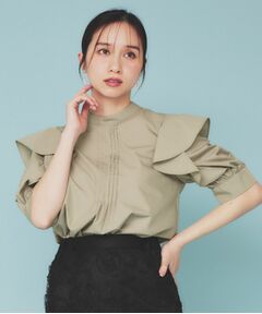 index / インデックス シャツ・ブラウス | ハイネックフリルブラウス【洗濯機洗い可/イージーアイロン】