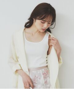 index / インデックス キャミソール・チューブトップ | 前後2WAY サテンパイピングリブタンクトップ【洗濯機洗い可】