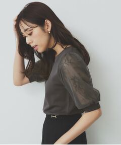 index / インデックス ニット・セーター | チュールレーススリーブニット【洗濯機洗い可】