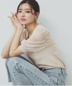 index / インデックス ニット・セーター | チュールレーススリーブニット【洗濯機洗い可】