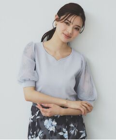 index / インデックス ニット・セーター | チュールレーススリーブニット【洗濯機洗い可】