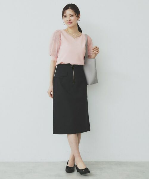 index / インデックス ニット・セーター | チュールレーススリーブニット【洗濯機洗い可】 | 詳細12