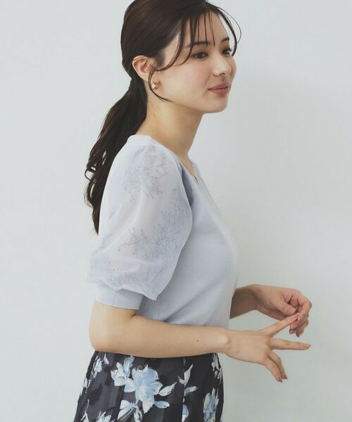 index / インデックス ニット・セーター | チュールレーススリーブニット【洗濯機洗い可】 | 詳細15