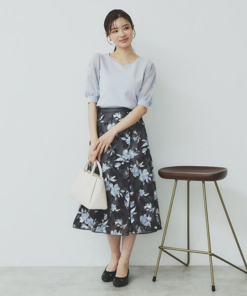 index / インデックス ニット・セーター | チュールレーススリーブニット【洗濯機洗い可】 | 詳細16