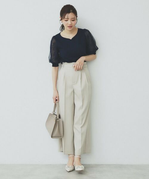 index / インデックス ニット・セーター | チュールレーススリーブニット【洗濯機洗い可】 | 詳細20