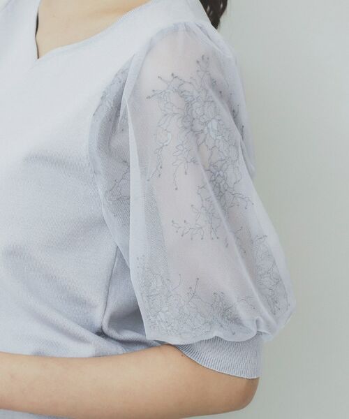index / インデックス ニット・セーター | チュールレーススリーブニット【洗濯機洗い可】 | 詳細27