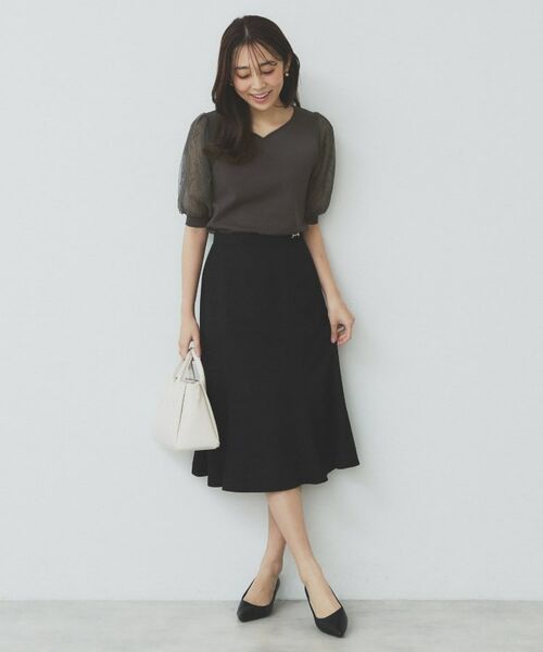 index / インデックス ニット・セーター | チュールレーススリーブニット【洗濯機洗い可】 | 詳細3