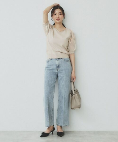 index / インデックス ニット・セーター | チュールレーススリーブニット【洗濯機洗い可】 | 詳細8