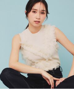 index / インデックス ニット・セーター | ランダムチュールフリルノースリブニット【洗濯機洗い可】